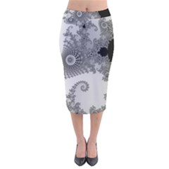 Apple Males Almond Bread Abstract Mathematics Velvet Midi Pencil Skirt by Simbadda