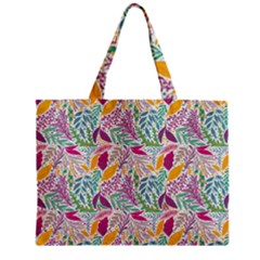 Leaves Colorful Leaves Seamless Design Leaf Zipper Mini Tote Bag by Simbadda