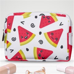 Cute Smiling Watermelon Seamless Pattern White Background Make Up Pouch (medium) by Simbadda