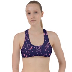 Various Cute Girly Stuff Seamless Pattern Criss Cross Racerback Sports Bra by Simbadda