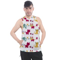 Pattern With Cute Cats Men s Sleeveless Hoodie by Simbadda