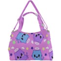 Seamless Pattern With Cute Kawaii Kittens Double Compartment Shoulder Bag View1