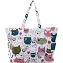 Pattern With Cute Cat Heads Simple Shoulder Bag View3