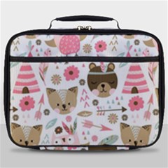 Pink Animals Pattern Full Print Lunch Bag by Simbadda