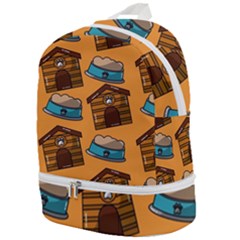 Pet House Bowl Food Seamless Pattern Zip Bottom Backpack by Simbadda