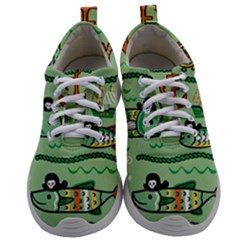 Seamless Pattern Fishes Pirates Cartoon Mens Athletic Shoes by Simbadda