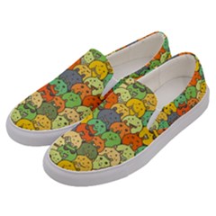 Seamless Pattern With Doodle Bunny Men s Canvas Slip Ons by Simbadda
