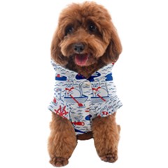 Nautical Cats Seamless Pattern Dog Coat by Simbadda