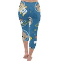 Seamless-pattern-funny-astronaut-outer-space-transportation Capri Winter Leggings  View4
