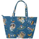 Seamless-pattern-funny-astronaut-outer-space-transportation Back Pocket Shoulder Bag  View2