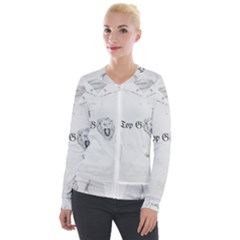 (2)dx Hoodie Velvet Zip Up Jacket by Alldesigners