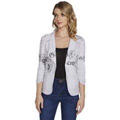 (2)dx Hoodie Women s One-button 3/4 Sleeve Short Jacket by Alldesigners
