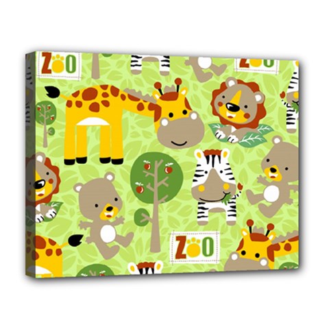 Funny Animals Cartoon Canvas 14  X 11  (stretched) by Simbadda