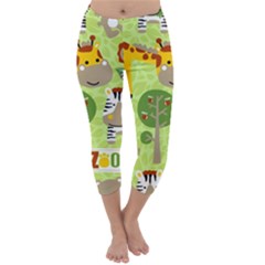 Funny Animals Cartoon Capri Winter Leggings  by Simbadda