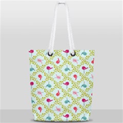Birds Pattern Background Full Print Rope Handle Tote (small) by Simbadda