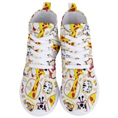 Vector Seamless Pattern Nice Animals Cartoon Women s Lightweight High Top Sneakers by Simbadda
