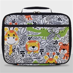 Seamless Pattern With Wildlife Cartoon Full Print Lunch Bag by Simbadda
