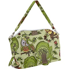 Seamless Pattern With Trees Owls Canvas Crossbody Bag by Simbadda