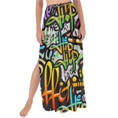 Graffiti Word Seamless Pattern Maxi Chiffon Tie-up Sarong by Simbadda