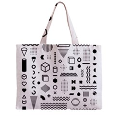 Pattern Hipster Abstract Form Geometric Line Variety Shapes Polkadots Fashion Style Seamless Zipper Mini Tote Bag by Simbadda