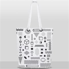 Pattern Hipster Abstract Form Geometric Line Variety Shapes Polkadots Fashion Style Seamless Full Print Rope Handle Tote (small) by Simbadda
