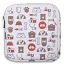 Vector Thin Line Art Vet Seamless Pattern Mini Square Pouch View1