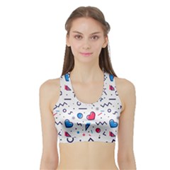 Hearts-seamless-pattern-memphis-style Sports Bra With Border by Simbadda