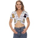 Cat-kitten-seamless-pattern Twist Front Crop Top View1