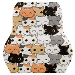 Cute-cat-kitten-cartoon-doodle-seamless-pattern Car Seat Back Cushion  by Simbadda