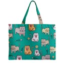 Seamless-pattern-cute-cat-cartoon-with-hand-drawn-style Zipper Mini Tote Bag View1