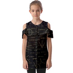 Abstract-math Pattern Fold Over Open Sleeve Top by Simbadda