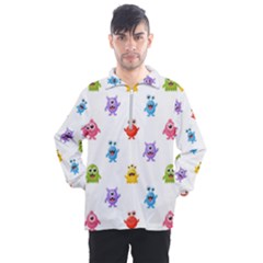 Seamless-pattern-cute-funny-monster-cartoon-isolated-white-background Men s Half Zip Pullover by Simbadda
