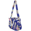 Hand-drawn-cute-sloth-pattern-background Rope Handles Shoulder Strap Bag View1
