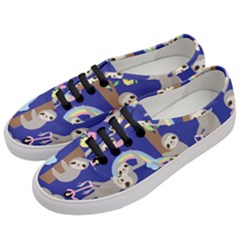 Hand-drawn-cute-sloth-pattern-background Women s Classic Low Top Sneakers by Simbadda