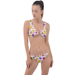 Tropical-fruits-berries-seamless-pattern Ring Detail Crop Bikini Set by Simbadda