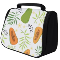 Seamless-tropical-pattern-with-papaya Full Print Travel Pouch (big) by Simbadda