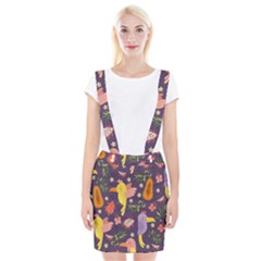 Exotic-seamless-pattern-with-parrots-fruits Braces Suspender Skirt by Simbadda