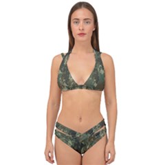 Camouflage-splatters-background Double Strap Halter Bikini Set by Simbadda