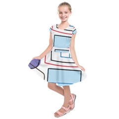 Sketch Line Art Doodles Design Kids  Short Sleeve Dress by Grandong