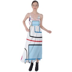 Sketch Line Art Doodles Design Tie Back Maxi Dress by Grandong