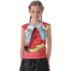 Strawberries Fruit Kids  Raglan Cap Sleeve Tee by Grandong