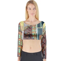 Building Urban Architecture Tower Long Sleeve Crop Top by Grandong