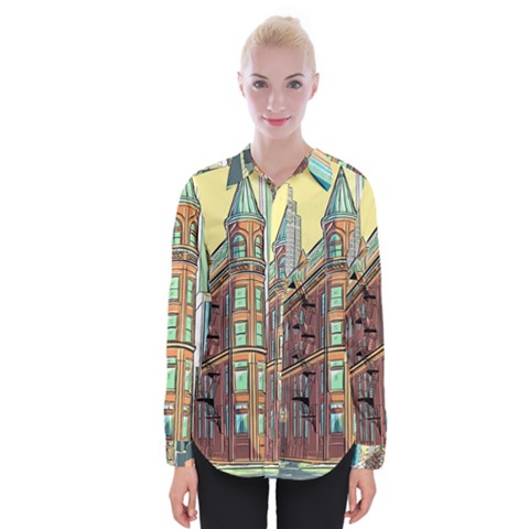Building Urban Architecture Tower Womens Long Sleeve Shirt by Grandong