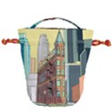 Building Urban Architecture Tower Drawstring Bucket Bag View2