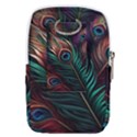 Peacock Feathers Nature Feather Pattern Belt Pouch Bag (Large) View2