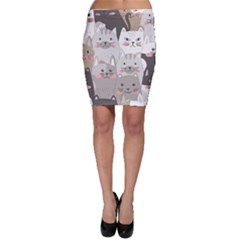 Cute Cats Seamless Pattern Bodycon Skirt by Bangk1t
