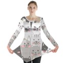 Cute Cats Seamless Pattern Long Sleeve Tunic  View1