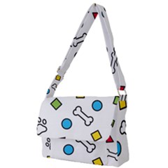 Dog Paw Seamless Pattern Footprint Bone Full Print Messenger Bag (s) by Bangk1t
