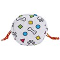 Dog Paw Seamless Pattern Footprint Bone Drawstring Bucket Bag View3