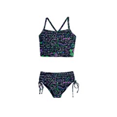 Math Linear Mathematics Education Circle Background Girls  Tankini Swimsuit by Bangk1t